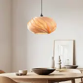 LumenXL Design hanglamp Sorella met kap in lichtbruine houtlook
