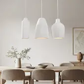 LumenXL Moderne Wabi Sabi hanglamp met steeneffect wit, 3-lichts - Iki