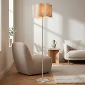 LumenXL Vloerlamp Hiros beige met linnen kap