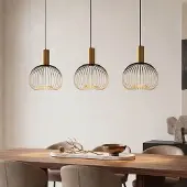 LumenXL Moderne hanglamp Nobles zwart met goud metaal, 3-lichts
