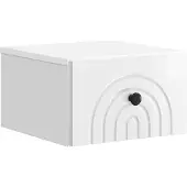 vidaXL Muurbevestigde Nachttafel Hoogglans Wit 33 x 34,5 x 20 cm