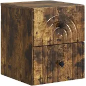 vidaXL Muurbevestigde Nachttafel Gerookt eiken 33 x 34,5 x 40 cm
