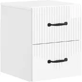 vidaXL Muurbevestigde Nachttafel Hoogglans Wit 34,5 x 33 x 40 cm