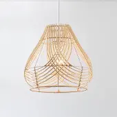 LumenXL Rotan hanglamp Kima met gevlochten, natuurlijke kap