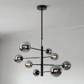 LumenXL Plafondlamp Oito zwart met smoke glas, 8-lichts