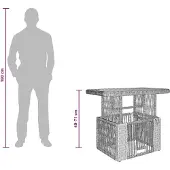 vidaXL Tuin Eettafel Set 3 st Grijs en Donkergrijs poly rattan