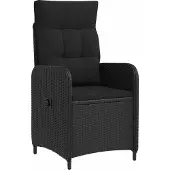 vidaXL Sofa Tafel Set 5 st Zwart PE rotan en poedergecoat staal