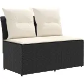 vidaXL 2 Stuk Tuin middelste sofa met opklaptafel poly rattan