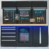 Datona Werkplaatsinrichting PREMIUM eiken - met koelkast - 204 cm
