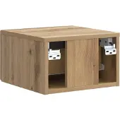 vidaXL Muurbevestigde Nachttafel Artisanaal eiken 33 x 34,5 x 20 cm