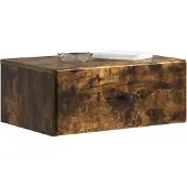 vidaXL Muurbevestigde Nachttafel Gerookt eiken 49 x 34,5 x 20 cm