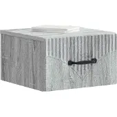 vidaXL Muurbevestigde Nachttafel Grijs sonoma 34,5 x 33 x 20 cm