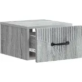 vidaXL Muurbevestigde Nachttafel Grijs sonoma 34,5 x 33 x 20 cm