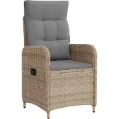 vidaXL Buiten Eettafel Set 5 st Beige en Lichtgrijs poly rattan