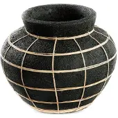 Bazar Bizar Vaas Serene | natuursteen zwart 29x23x29 cm vazen | NADUVI