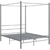 vidaXL Hemelbedframe metaal grijs 160x200 cm