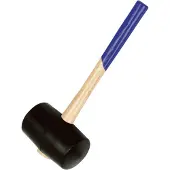 Ideal 90 mm rubberen hamer ovaal oog houten handgreep 37 cm