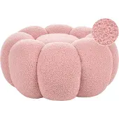 Beliani BEAUFORT - Poef - Roze - Bouclé