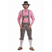 Thetru Lederhose Ulrich Grijs Volwassenen Mannen Grijs Oktoberfest Maat 60