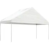 vidaXL Prieel met dak 15,61x5,88x3,75 m polyetheen wit