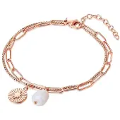 Valero Pearls Armband rose-goud / parelwit