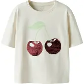 Name it Shirt 'NKFHarper' crème / pastelgroen / kersrood / donkerrood