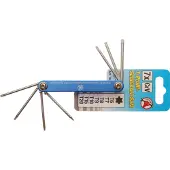 Kraftmann Klappschlüssel T-Profil (für Torx) T6 - T20 7-tlg.