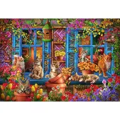 Bluebird Puzzle Window Shelf Cats Puzzel 1000 stukjes