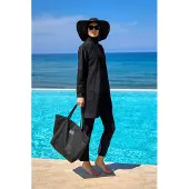 Turkishsouq Zwarte tule detail volledige dekking badmode Burkini