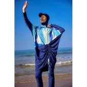 Turkishsouq Marineblauwe, bescheiden badmode Burkini-set met volledige dekking