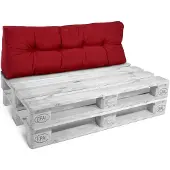 Beautissu Style – Palletkussen Rugkussen Rood 120x40 cm voor Palletbank – Matraskussen Kwaliteit
