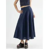 Busem Hooggewaisted Textured A-Line Maxi Rok