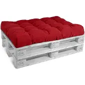 Beautissu Style – Palletkussen Zitkussen Rood 120x80 cm voor Palletbank – Matraskussen Kwaliteit