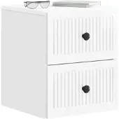 vidaXL Muurbevestigde Nachttafel Hoogglans Wit 33 x 34,5 x 40 cm