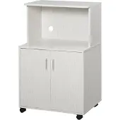 HOMCOM Magnetronkast - Spaanplaat - 60x40x97cm - Wit