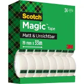 3M Voordeelset plakband Magic Tape, 24 rollen, L 33 m x B 19 mm, Ø 26 mm