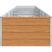 vidaXL Verhoogde plantenbak, lichtbruin, 600 x 80 x 45 cm, verzinkt staal