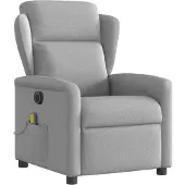 vidaXL Massagestoel elektrisch verstelbaar stof wolk grijs