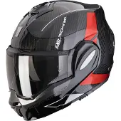 Scorpion EXO-Tech Evo Carbon Cad, modulaire helm ,zwart/rood ,L