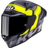 Kyt R1R Carbon Accelerator, integraalhelm ,Donkergrijs/Geel/Lichtgrijs ,XXL