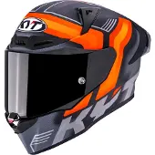 Kyt R1R Carbon Accelerator, integraalhelm ,Mat Donkergrijs/Oranje/Lichtgrijs ,XS