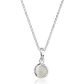 Elli Ketting Klassiek Maansteen Edelsteen Natuur 925 Sterling Zilver