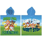 Nickelodeon badponcho Paw Patrol 50 x 115 cm katoen blauw/groen