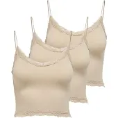 ONLY Onlvicky Lace Seamless Cropped Top 3P T-Shirt