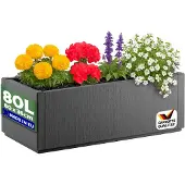 Casaria Plantenbak voor buiten - Vorstbestendig Drainagesysteem 80l - Antraciet
