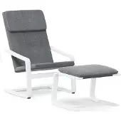 vidaXL Relaxstoel met voetenbank stof donkergrijs