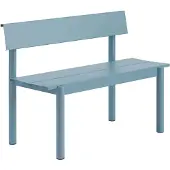 Muuto Linear Steel bank met rugleuning Pale blue, 110x34 cm