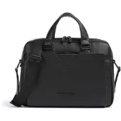 Piquadro Ael Aktentas Leder 37 cm Laptopvak zwart