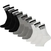 O'Neill Sportsokken unisex 9-pack effen multi wit/grijs/zwart