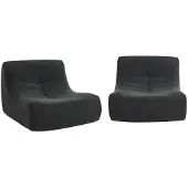 Sweeek Fauteuils boucléstof Sokol 1 zitplaats (set van 2) Zwart